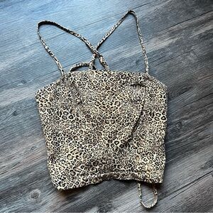 Urban Outfitters Cheetah Tie Top